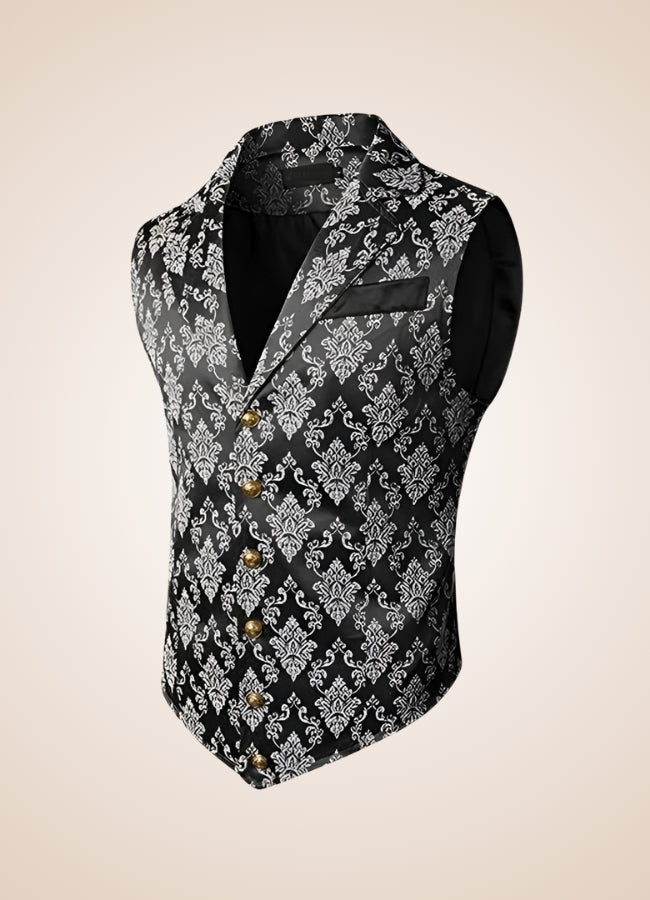 Silver Steampunk V Neck Vest - Steampunk Australia