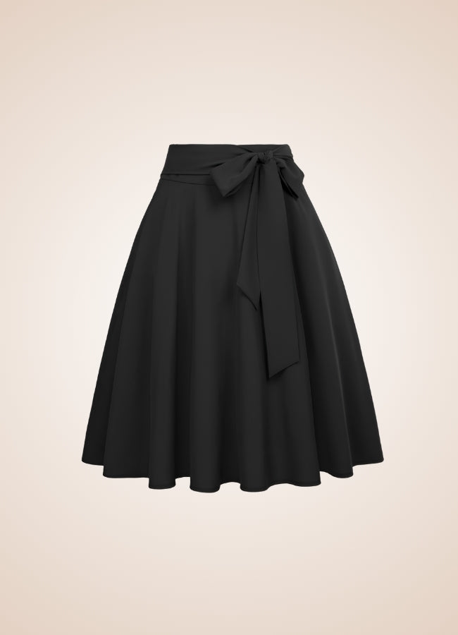 Solid Color Ribbon Midi Skirt - Steampunk Australia