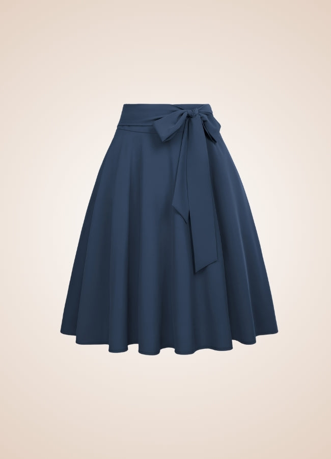 Solid Color Ribbon Midi Skirt - Steampunk Australia