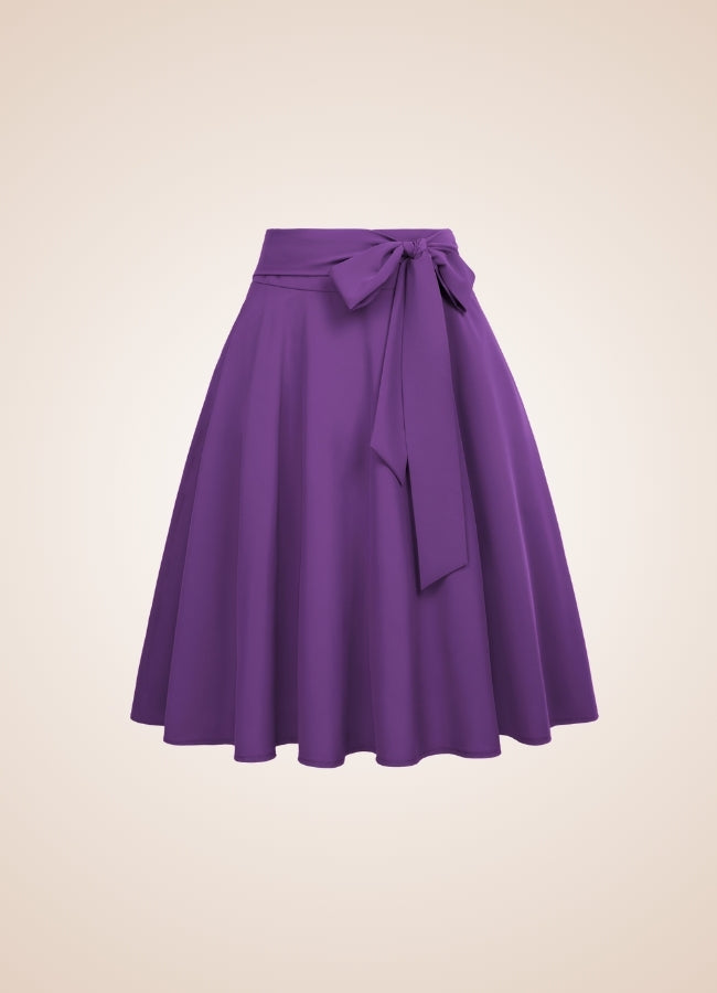 Solid Color Ribbon Midi Skirt - Steampunk Australia