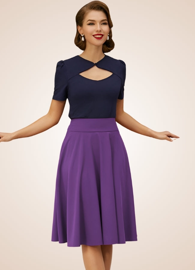 Solid Color Ribbon Midi Skirt - Steampunk Australia