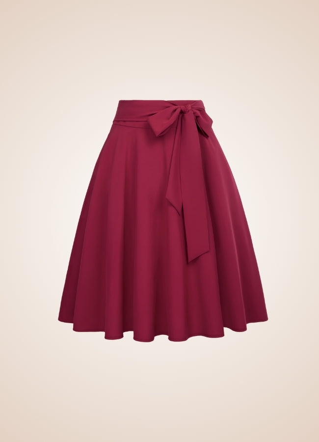 Solid Color Ribbon Midi Skirt - Steampunk Australia