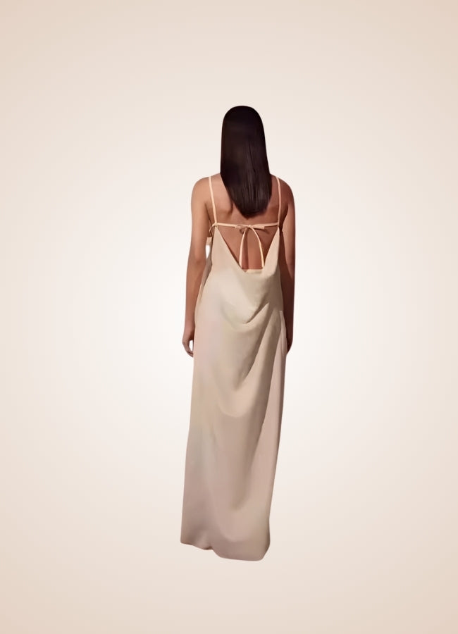 Steampunk Apricot Long Dress - Steampunk Australia