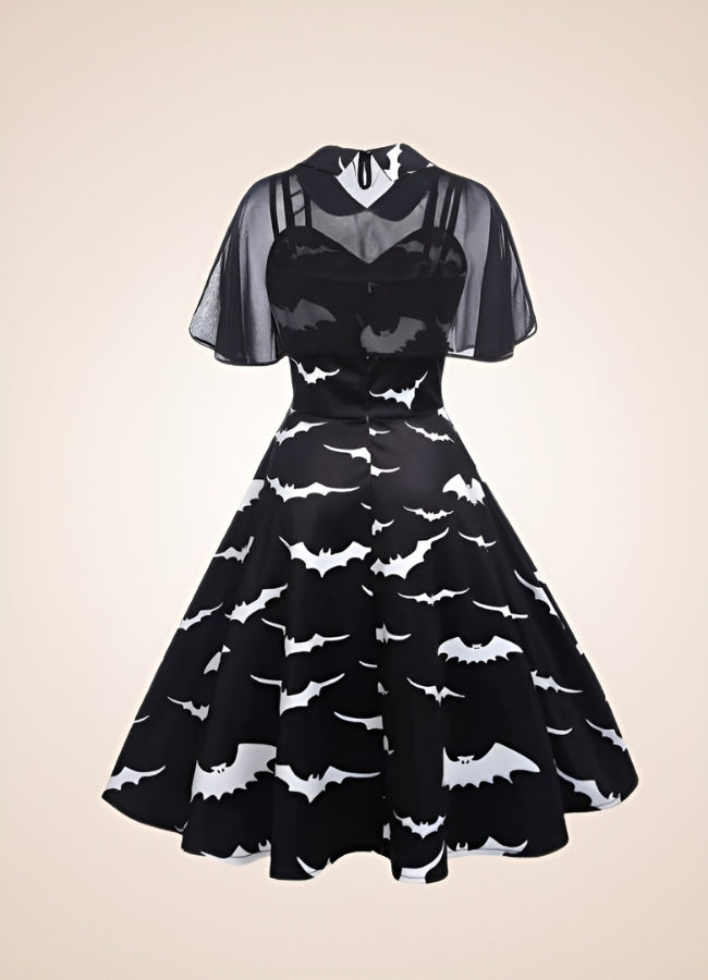 Steampunk Bat Print Dress - Steampunk Australia