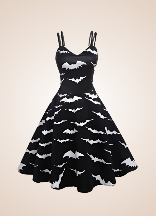 Steampunk Bat Print Dress - Steampunk Australia