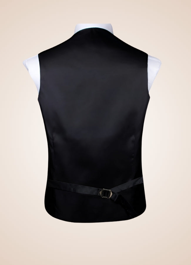 Steampunk Black Pattern Suit Vest - Steampunk Australia
