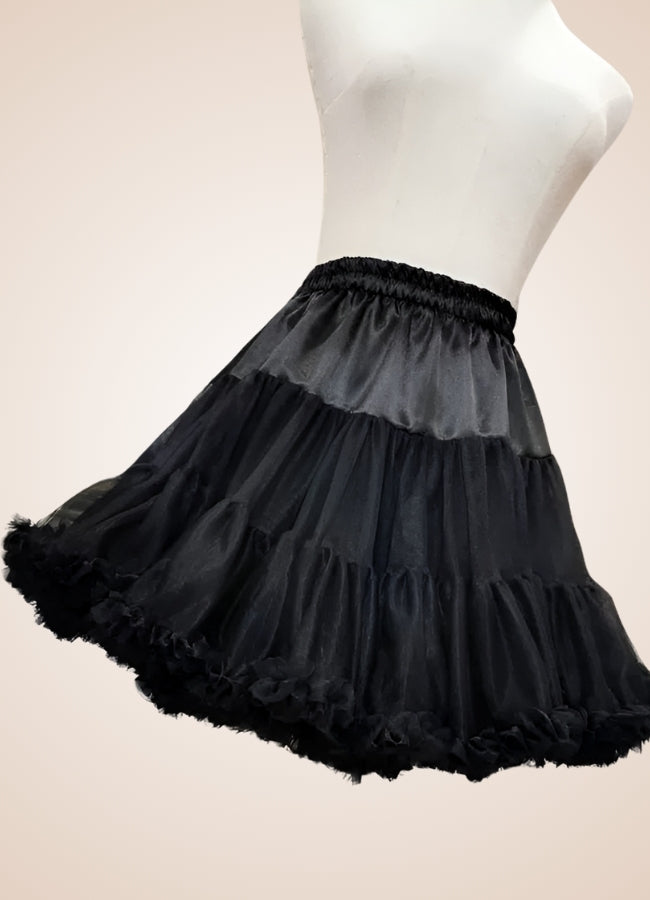 Steampunk Black Ruffled Skirt - Steampunk Australia