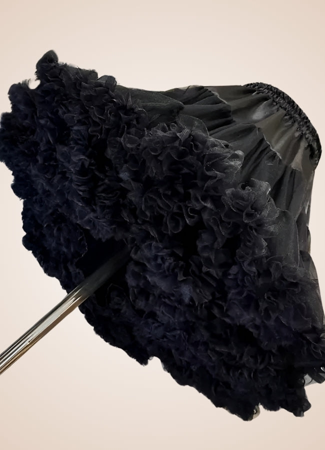 Steampunk Black Ruffled Skirt - Steampunk Australia