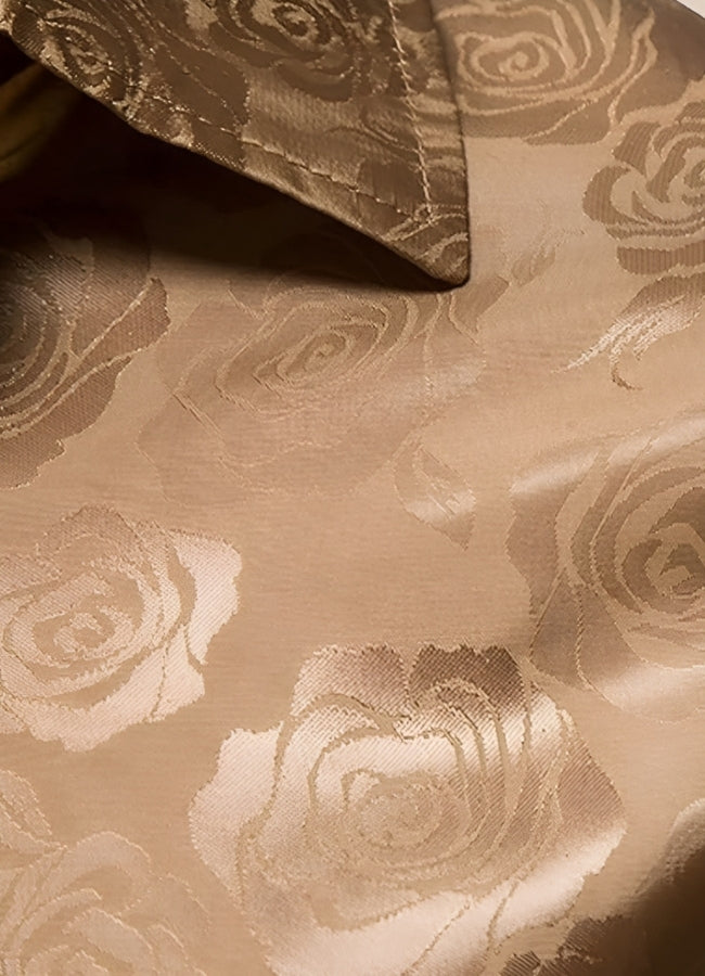 Steampunk Brown Flower Pattern Shirt - Steampunk Australia