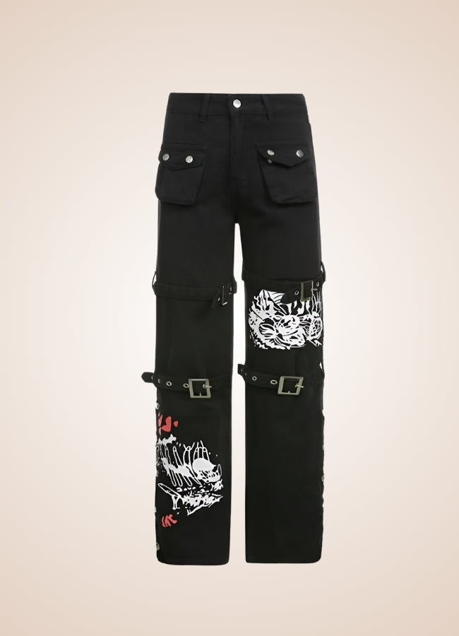 Steampunk Buckle Baggy Pants - Steampunk Australia