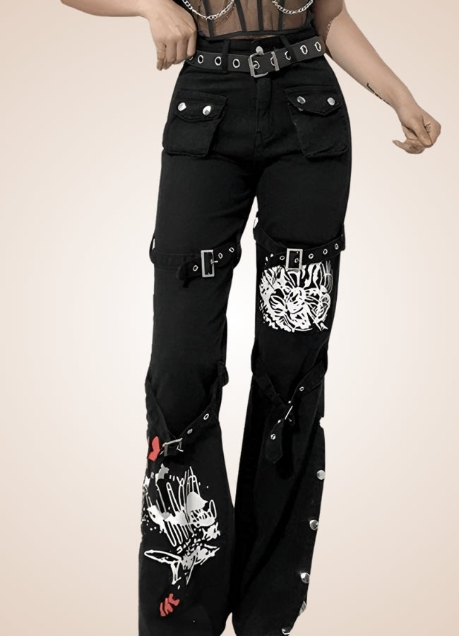 Steampunk Buckle Baggy Pants - Steampunk Australia