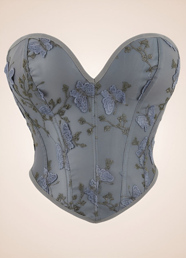 Steampunk Butterfly Embroidery Corset - Steampunk Australia