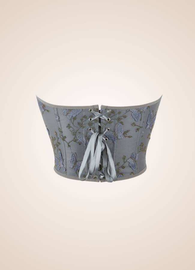 Steampunk Butterfly Embroidery Corset - Steampunk Australia