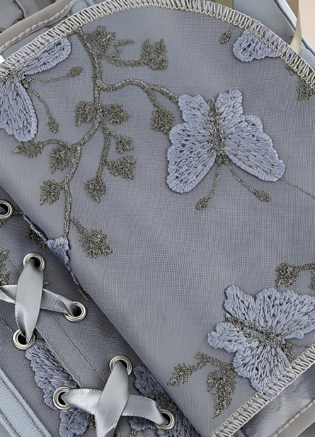 Steampunk Butterfly Embroidery Corset - Steampunk Australia