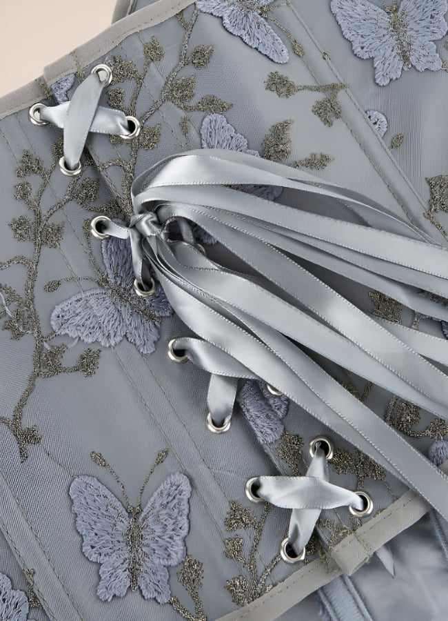 Steampunk Butterfly Embroidery Corset - Steampunk Australia