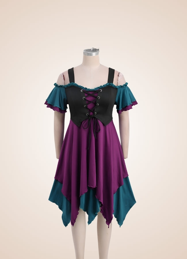 Steampunk Cold Shoulder Lace Dress - Steampunk Australia