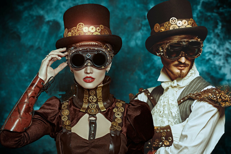 Australian steampunk costumes for men and women.