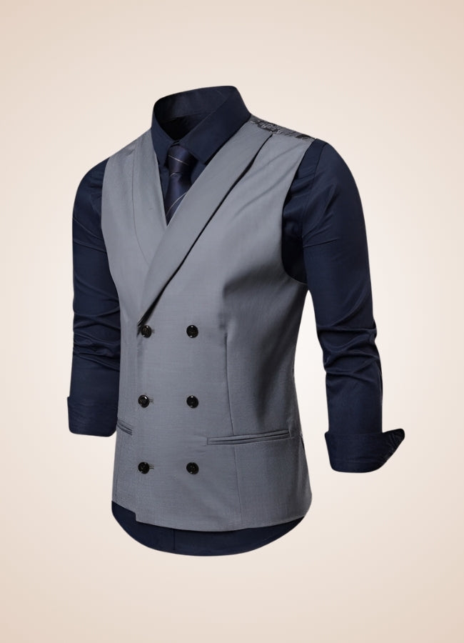 Steampunk Double Breasted Grey Vest - Steampunk Australia