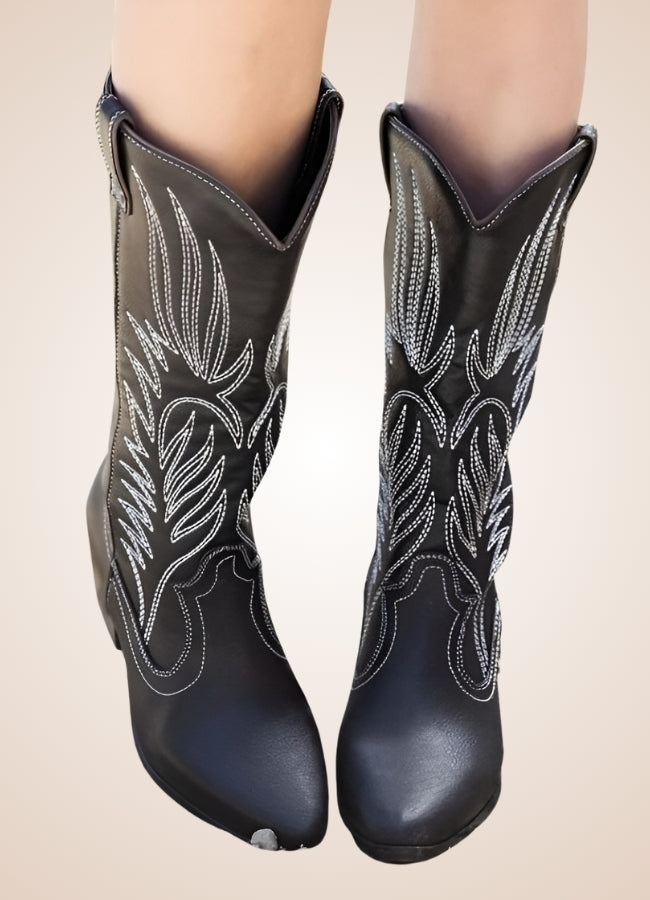 Steampunk Embroidery Cowboy Boots - Steampunk Australia