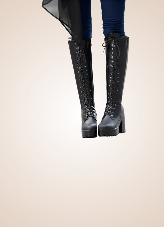 Steampunk Faux Leather Lace Boots - Steampunk Australia