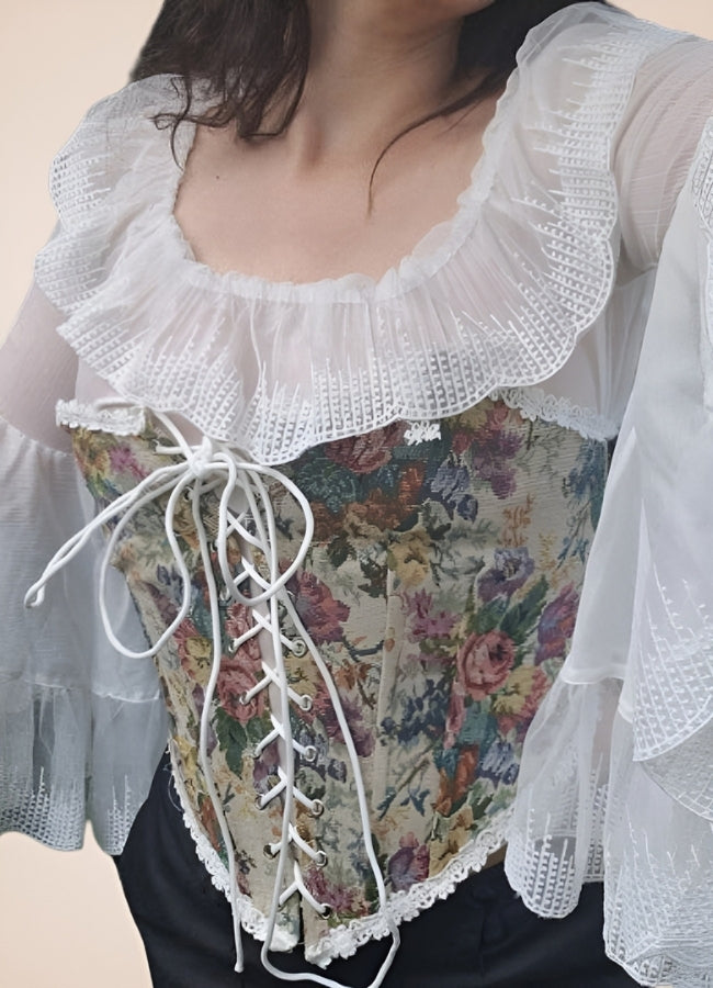 Steampunk Flower Pattern Bustier - Steampunk Australia