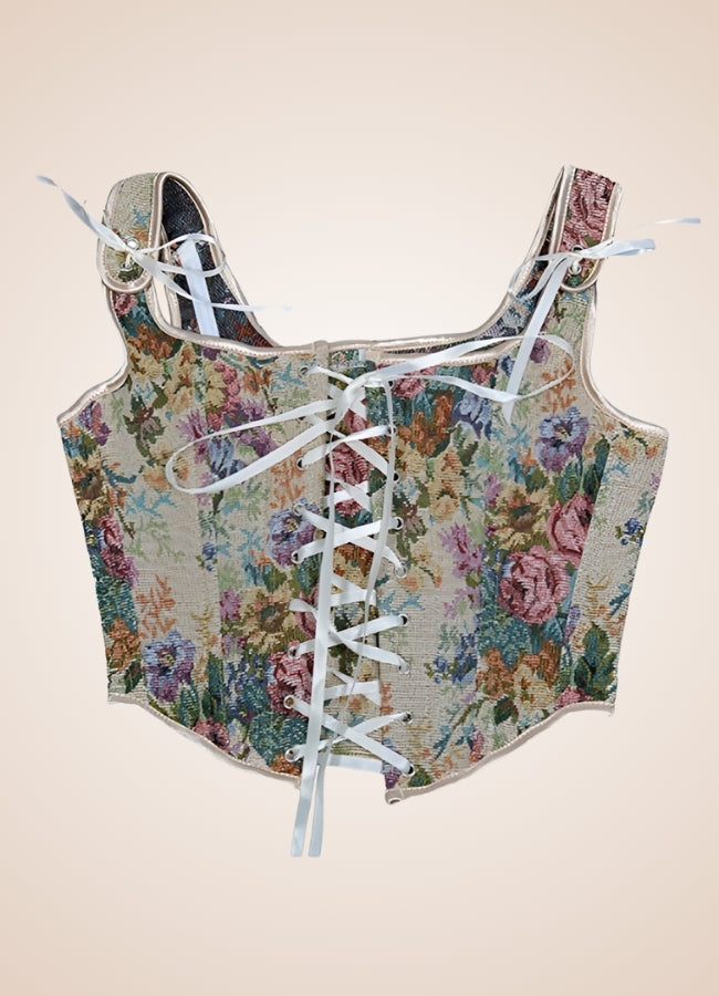 Steampunk Flower Pattern Bustier - Steampunk Australia
