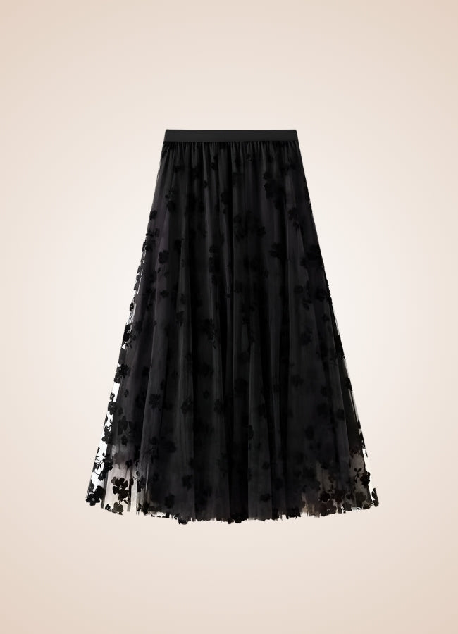 Steampunk Flower Pattern Tulle Skirt - Steampunk Australia