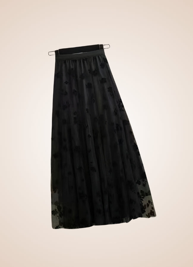 Steampunk Flower Pattern Tulle Skirt - Steampunk Australia