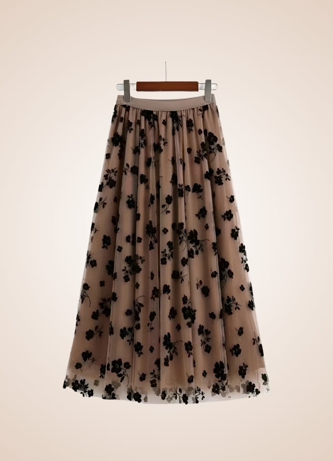 Steampunk Flower Pattern Tulle Skirt - Steampunk Australia