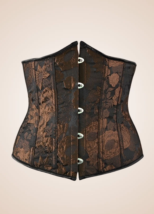 Steampunk Flower Pattern Underbust Corset - Steampunk Australia