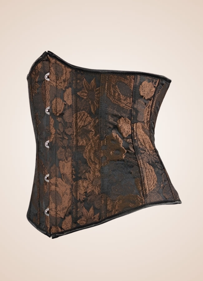 Steampunk Flower Pattern Underbust Corset - Steampunk Australia