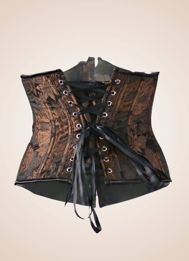 Steampunk Flower Pattern Underbust Corset - Steampunk Australia