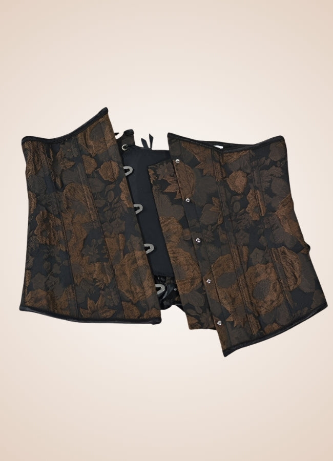 Steampunk Flower Pattern Underbust Corset - Steampunk Australia
