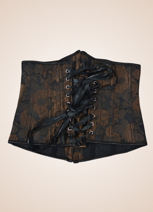 Steampunk Flower Pattern Underbust Corset - Steampunk Australia