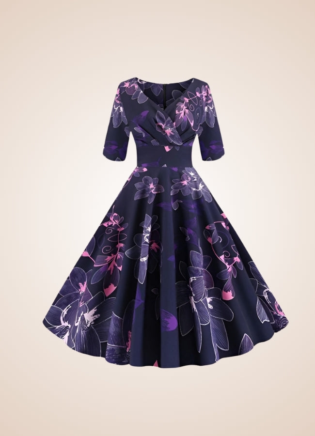 Steampunk Flower Print Dress - Steampunk Australia