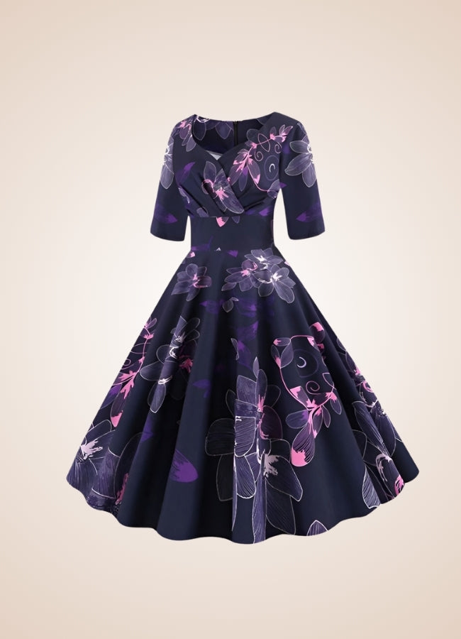 Steampunk Flower Print Dress - Steampunk Australia