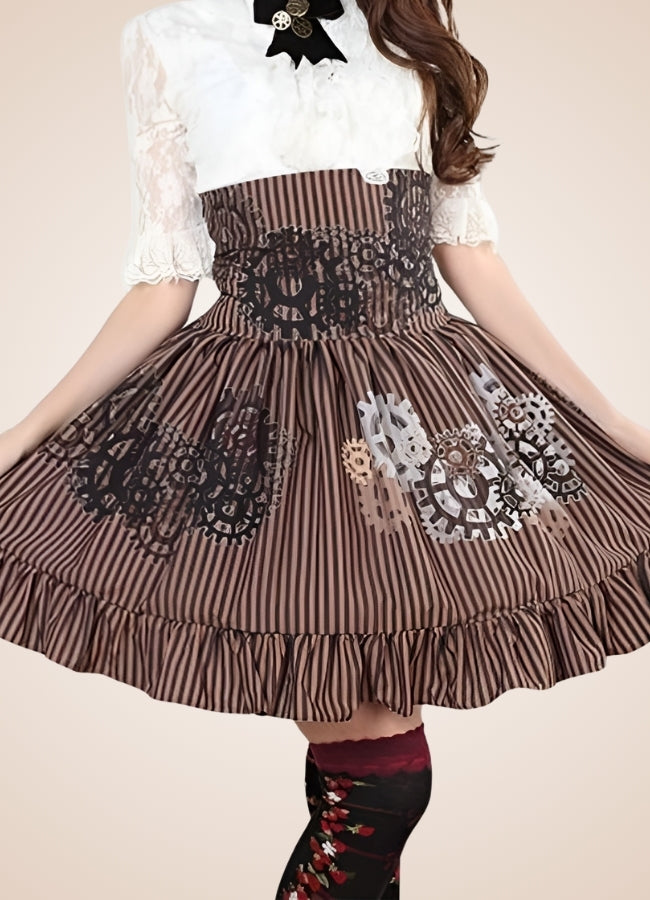 Steampunk Gear Pattern Skirt - Steampunk Australia