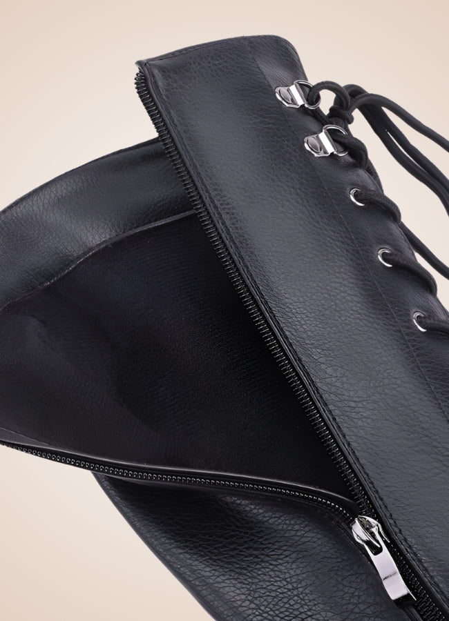 Steampunk Goth Black Chunky Boots - Steampunk Australia