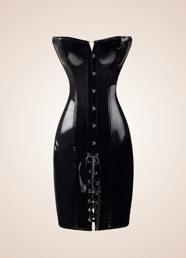 Steampunk Goth Leather Corset Dress - Steampunk Australia
