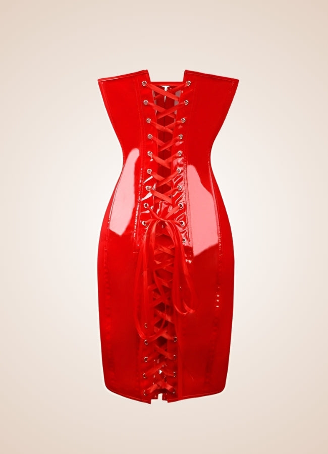 Steampunk Goth Leather Corset Dress - Steampunk Australia