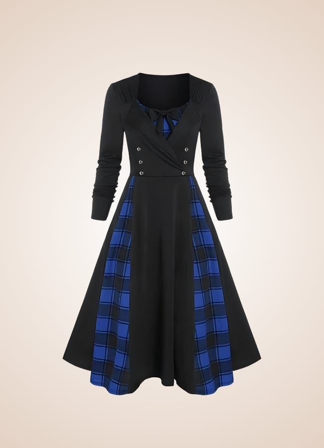 Steampunk Goth Long Sleeve Dress - Steampunk Australia
