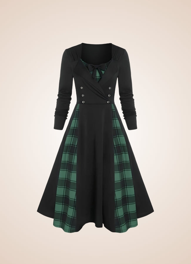 Steampunk Goth Long Sleeve Dress - Steampunk Australia