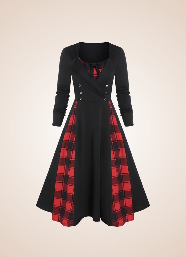 Steampunk Goth Long Sleeve Dress - Steampunk Australia