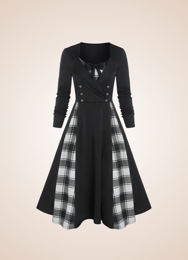 Steampunk Goth Long Sleeve Dress - Steampunk Australia