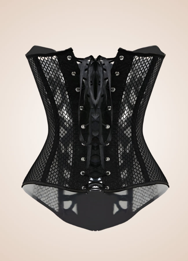 Steampunk Gothic Mesh Corset - Steampunk Australia