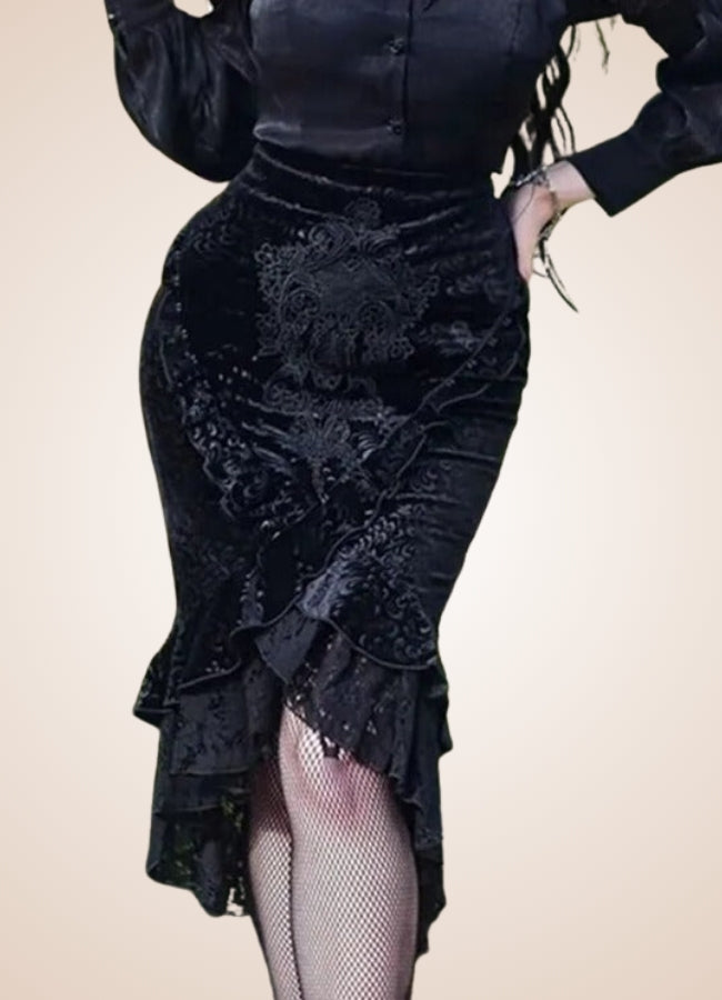 Steampunk Gothic Trumpet Skirt - Steampunk Australia