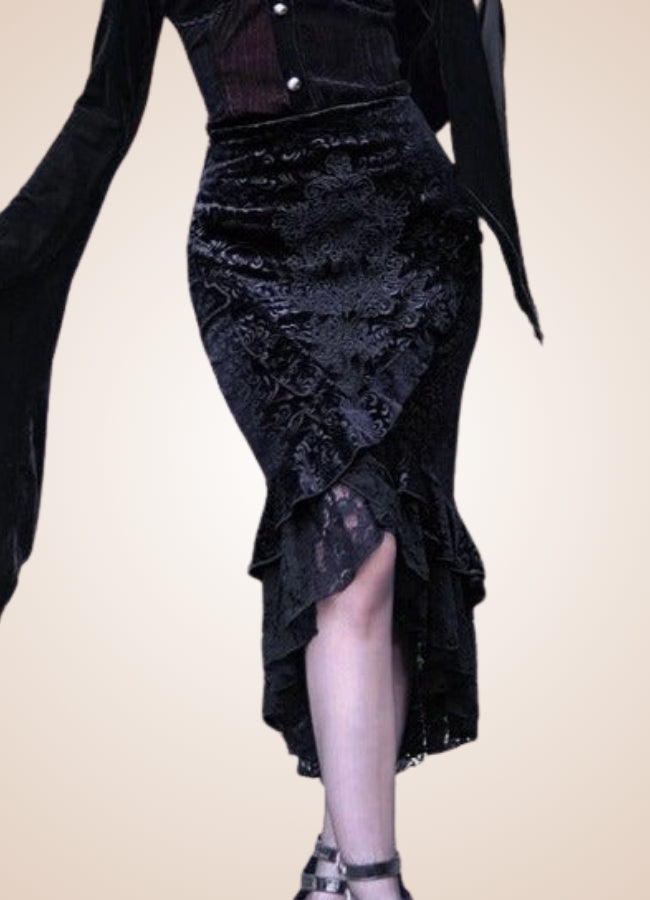 Steampunk Gothic Trumpet Skirt - Steampunk Australia
