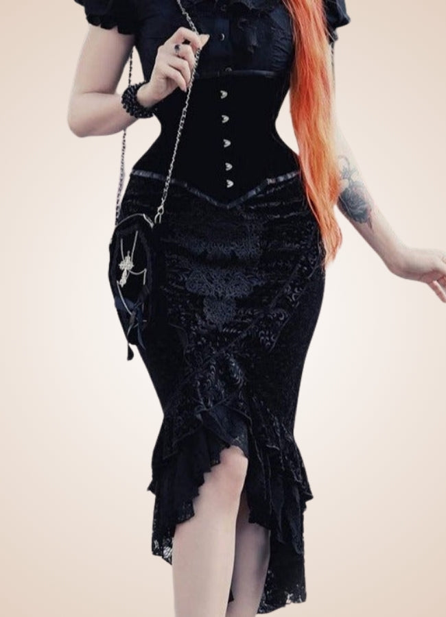 Steampunk Gothic Trumpet Skirt - Steampunk Australia