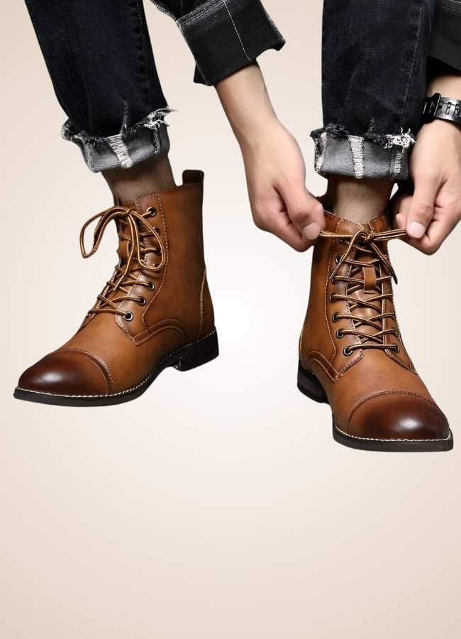 Steampunk High Top Leather Boots - Steampunk Australia