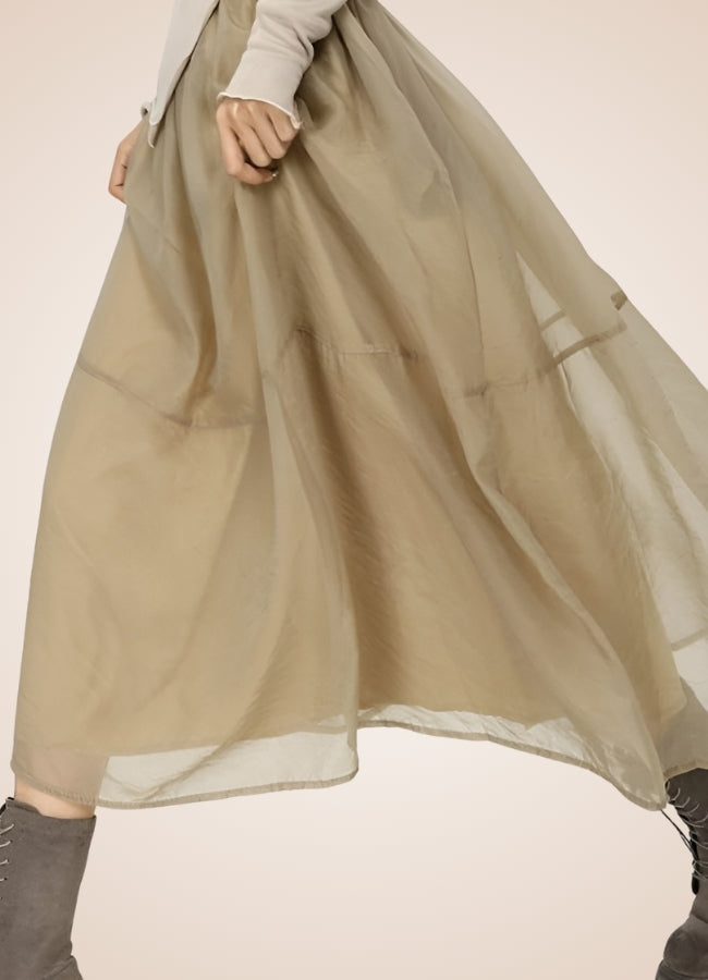 Steampunk Khaki Long Skirt - Steampunk Australia